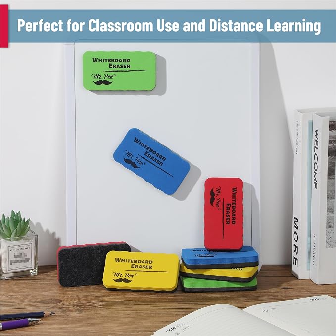 Mr. Pen- Magnetic Dry Erase Erasers, 4"x2.25", 16 Pack