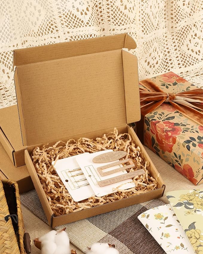 BIOBROWN 7x5x1" Small Shipping Boxes 50 Pack, Corrugated Cardboard Mailer Boxes Bulk for Packaging Small Business Mailing Gift, Kraft Brown