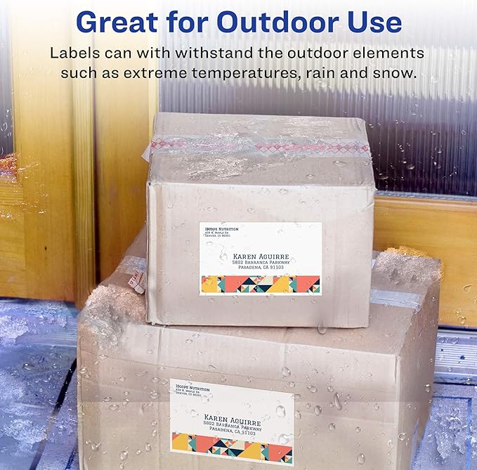 Avery Waterproof Labels, Ultrahold Adhesive, 5.5" x 8.5", Case of 1,000 Labels for Laser Printers (95526)