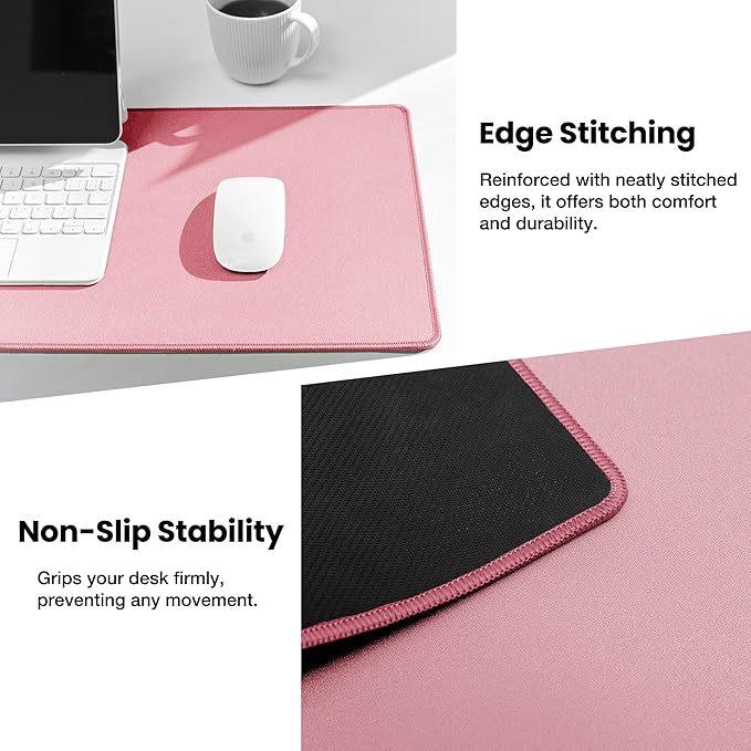 ALOANES Waterproof Mouse Pad with Durable Stitched Edge, Large Gaming Keyboard Pad, Non-Slip Rubber Base Mouse Mat, Extended Desk pad for Gamer, Office & Home, Dark Rose Mousepad 27.6"x11.8"x0.12"