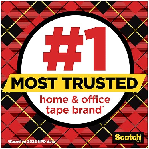 Scotch Super-Hold Wide Tape, 1 Roll, 50% More Adhesive, Trusted Favorite, 1.5 x 650 in (198W) (Pack of 2)
