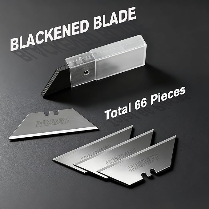 REXBETI 36 Pack Utility Knife Retractable Box Cutter, 4 Color Heavy Duty Aluminum Shell Knife Sets with Extra 30pc SK2 Blades for Cartons, Cardboard and Boxes