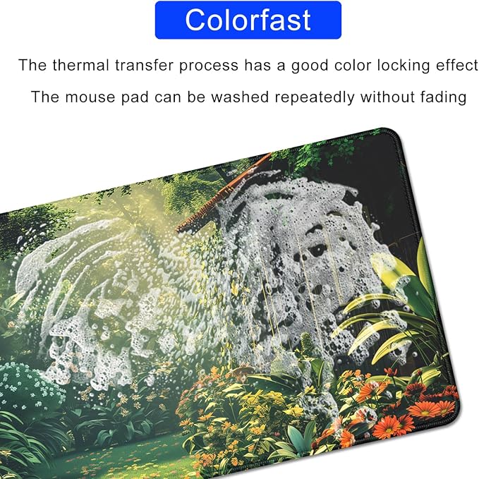 Garden Mouse Pad Desk Mat Large Gaming Mouse Pad Green (27.5X11.8 in) | Stitched Edges Rubber Non-slip Girls Office Study Computer Keyboard Laptop PC XL Extended Long