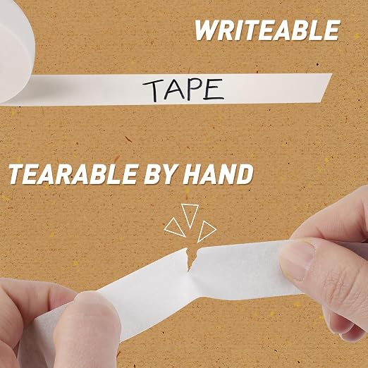 NEOACT 20 Rolls Beige White Masking Tape, 0.75 inch x 55 Yards | General Purpose, Masking Tape for Labeling, Painting, Arts, Craft, School, Home, Office(1100 Yards Total)