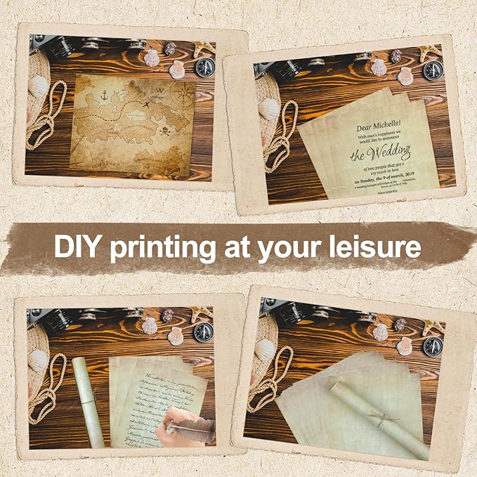 Joyberg 70PCS Vintage Paper 8.5 x 11 in Parchment Paper for Writing Letter writing paper, Decorative Printer Paper for Invitation, Letter, Resume, Award, Diploma, Art, Craft, Certificate Antique Paper