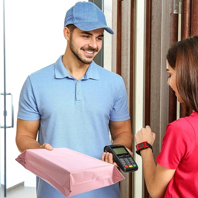 Metronic Poly Mailers 12x15.5 1000 Pack, Strong Adhesive Shipping Envelopes for Clothing, Medium Bulk Shipping Bags for Small Businesses, Mailers Poly Bags, Packages Bags Light Pink
