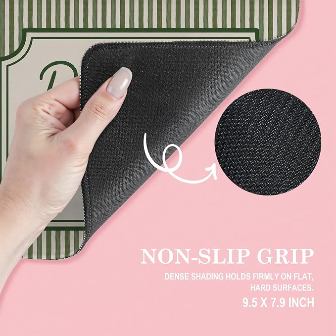 Christian Mouse Pad, Sage Green Striped Praise God from Whom All Blessings Flow Bible Verse Mouse Pads Mousepad for Home Office Dorm Computers Laptop Supplies Desk Accessories, 9.5x7.9 Inch