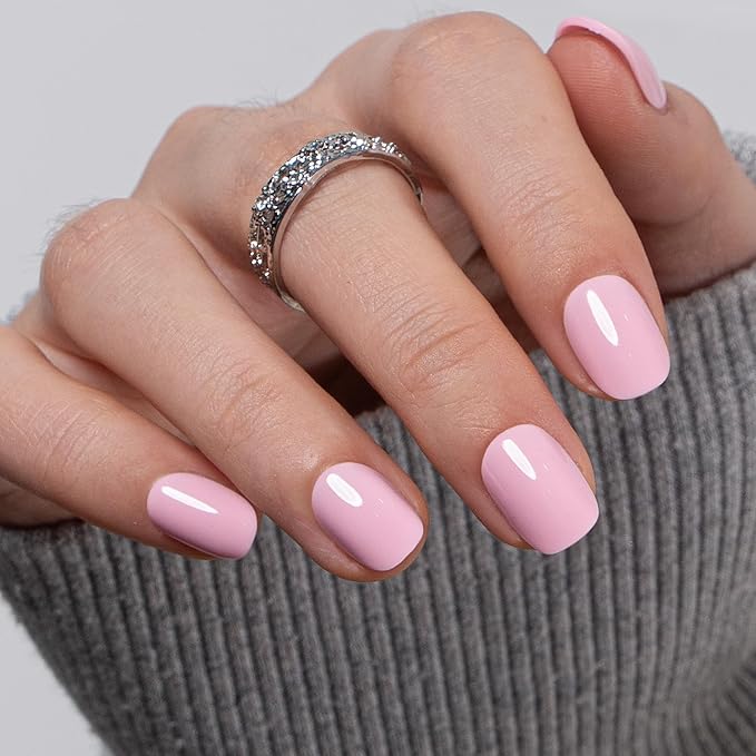 CurvLife Press On Nails – 30Pcs Soft Gel Fake Nails, Reusable Glue On Nail Kit with Adhesive Tabs, Natural Fit & Salon-Quality for Women & Girls (Candy Blush)