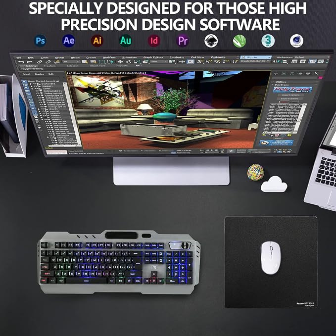 X-Raypad Aqua Control 2 Gaming Mouse Pad, Ultra-High Precision Mouse Pad with Perfect Speed and Control Capability, Consistent X and Y Glide, Designed for Fps Players with Low DPI Requirements