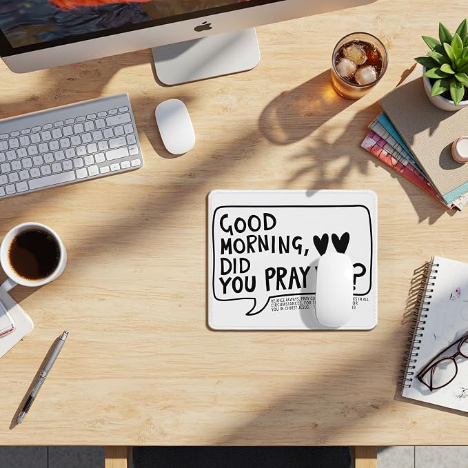 Christian Mouse Pad, 1 Thessalonians 5 Bible Verse Scripture Mouse Pads Mousepad for Home Office Dorm Computers Laptop Supplies Desk Accessories, 9.5x7.9 Inch