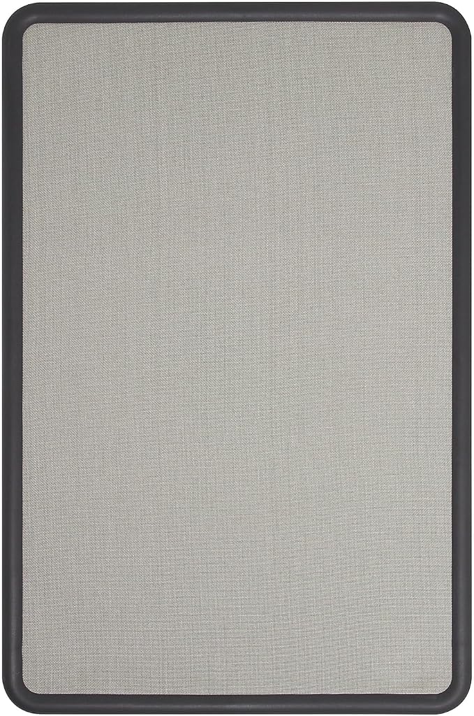 Quartet Bulletin Board, Fabric, 3 x 2 Feet, Office Bulletin Boards, Contour Gray Plastic Frame (7693G)
