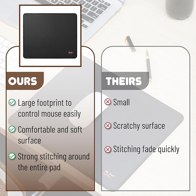 Mr. Pen 2 Pack Beige Gaming Mouse Pads - 12.8"x11.3" | Laptop & Computer Compatible