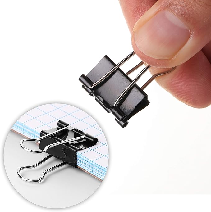 Mr. Pen- Small Binder Clips, 50 pcs, 0.75", Small Size, Black Metal Binder Paper Clips, Paper Clamps for Office Supplies, Home, School, Business, Document Organizing