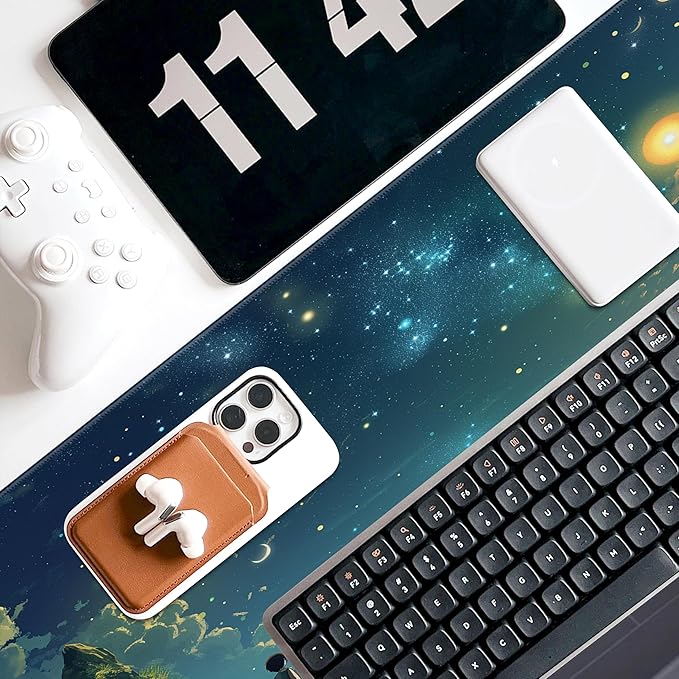 Forest Starry Sky Gaming Mouse Pad, Large Extended Mouse Pad Big Computer Mousepad for Home Office Gaming Work 31.5x11.8inch