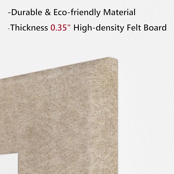 Large Cork Board for Wall, 36" x 24" Bulletin Board with Pushpins, 6 Panels Felt Tiles Tack Push Pin Board for Office, Tan