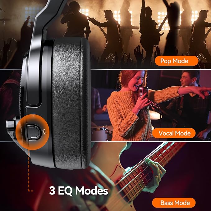 TECKNET Bluetooth Trucker Wireless Headset, Noise Cancelling Mic for Work | Single & Dual Ear, 50Hrs Battery, 3 EQ Music Modes, Clear Mic Wireless Headset for PC, Truck Drivers, Office & Call Center