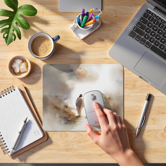 Christian Jesus Leaves The 99 Sheep Mouse Pad, Christian Jesus Gifts Mouse Pads Mousepad for Desk Office Computers Laptop, Religious Office Supplies Desk Accessories, 9.5x7.9 Inch