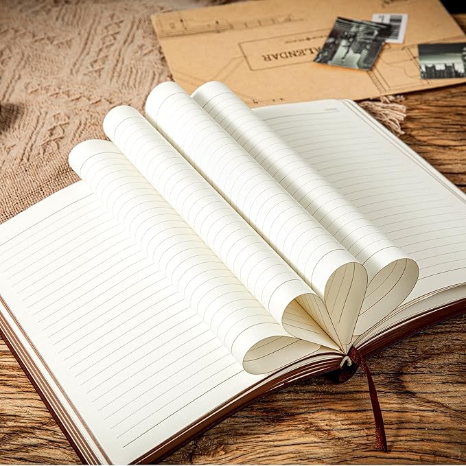 CAGIE 2 Pack Leather Vintage Journal for Men Soft Cover Lined Pages Notebook 180 Lay Flat for Writing Travel Diary, 5.7'' x 8.3'', Black, Dark Brown