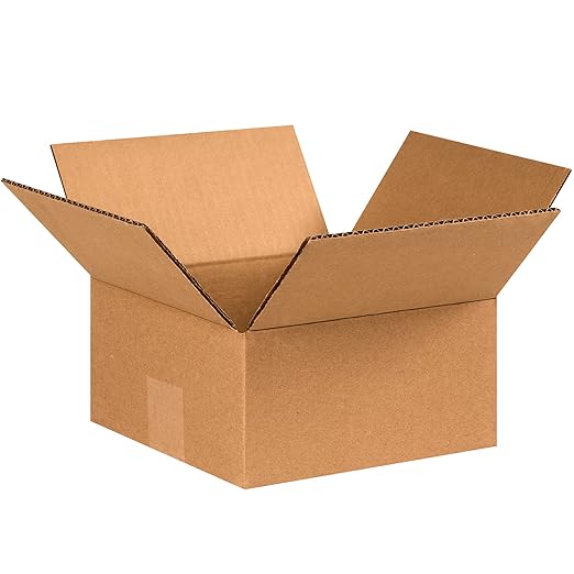 Tape Logic Shipping Boxes Flat 8"L x 8"W x 4"H, 25-Pack | Corrugated Cardboard Box for Packing, Moving and Storage