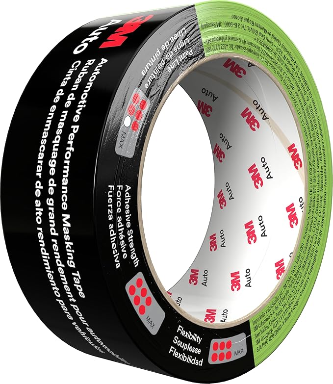3M Automotive Refinish Masking Tape, 06654, 36 mm x 55 m, 1 Roll