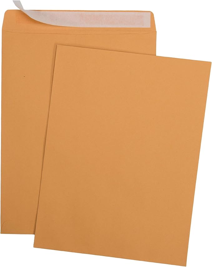 Aimoh 10 x 13 Self-Seal Brown Kraft Catalog Envelopes - 28lb, 300 Count, Ultra Strong Quick-Seal, 10x13 inch - (39300-CS)