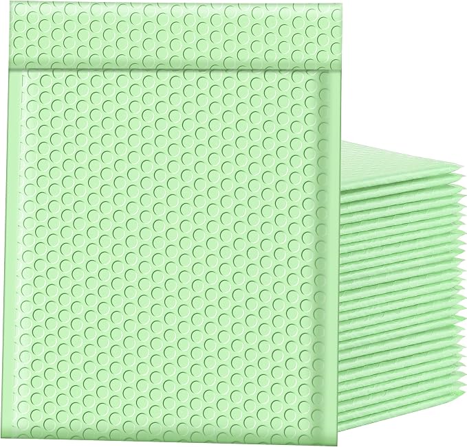 Famagic Bubble Mailers 8.5x12 Inch 25pc Mint Green Shipping Bags, Chic Packaging Bags For Small Business, Colored Padded Mailing Envelopes, Opaque Matte Self Seal Bubble Poly Mailers Bulk #2