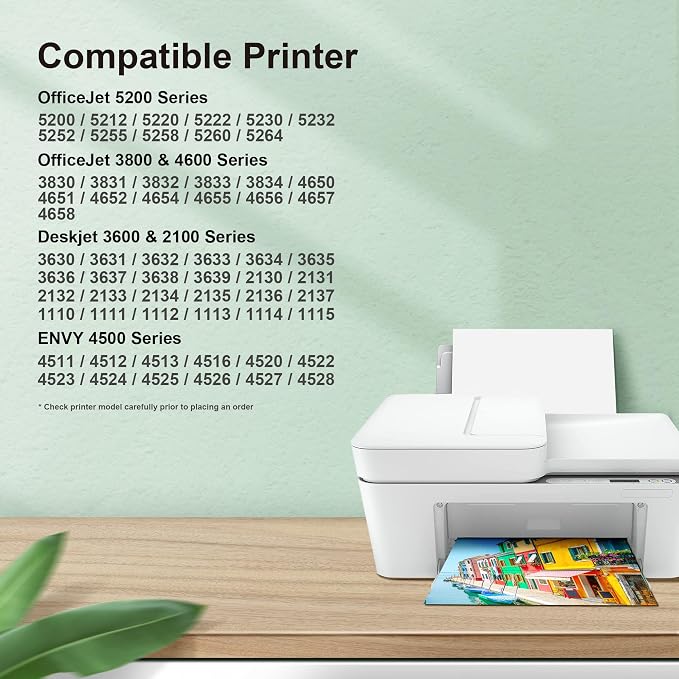 63XL Black Ink Cartridges Replacement for HP Ink 63 Black Ink Cartridges | for HP 63 63XL Works for HP OfficeJet 3830 4650 5255 5258 4655 4652 3833 Envy 4520 4512 DeskJet 1112 3630 Printer (2 Black)