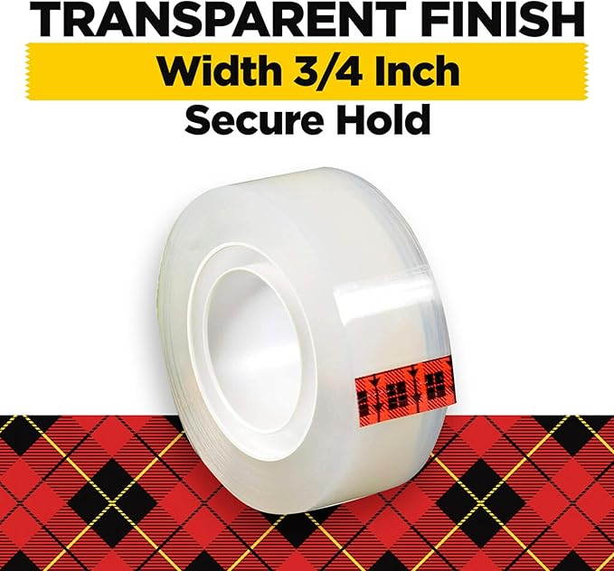 Scotch Transparent Tape with C60 Desktop Dispenser, Versatile, Cuts Cleanly, Engineered for Office and Home Use, 3/4 x 1000 Inches, Boxed, 12 Rolls, 1 Dispenser