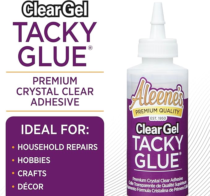 Aleene's Clear Gel Tacky Glue for Crafts, Nontoxic, Applies and Dries Clear, 4 fl oz 3 Pack