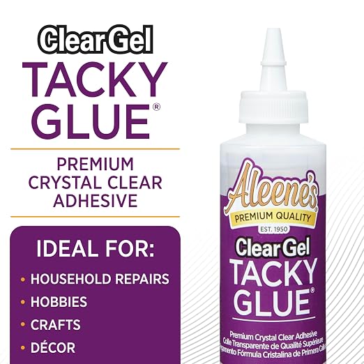 Aleene's Clear Gel Tacky Glue for Crafts, Nontoxic, Applies and Dries Clear, 4 fl oz 3 Pack