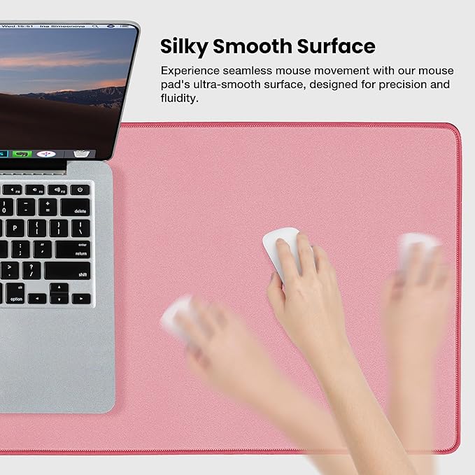 ALOANES Waterproof Mouse Pad with Durable Stitched Edge, XL Gaming Keyboard Pad, Non-Slip Rubber Base Mouse Mat, Extended Desk pad for Gamer, Office & Home, Dark Rose Mousepad 31.5"x 11.8"x 0.12"