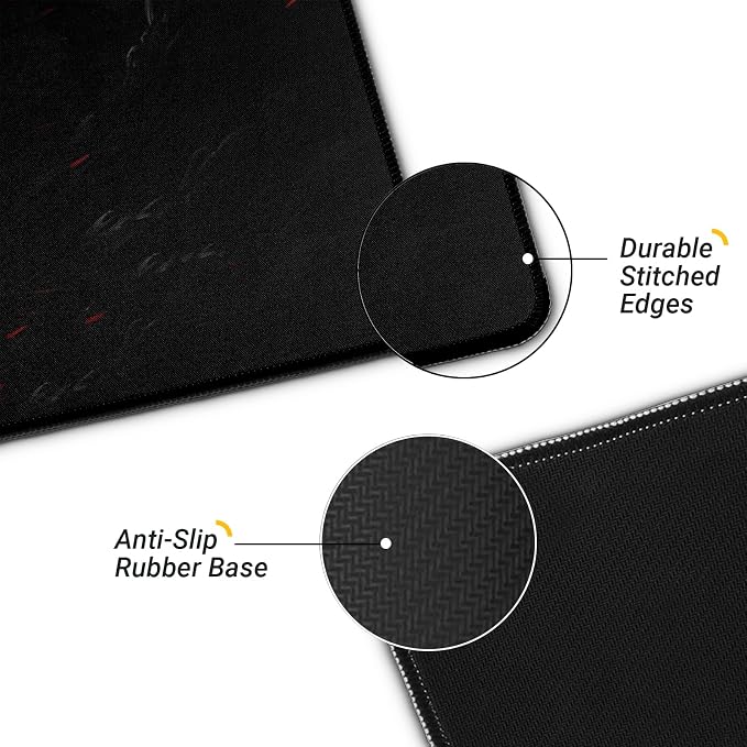 Gaming Mouse Pad with Anti-Slip Rubber Base, Extended Large Computer Mouse Mat with Stitched Edges, Long XL Anime Mousepad for Laptop and Keyboard, 31.5 x 11.8 inch (Dark Full Moon)