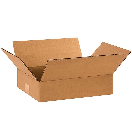 Tape Logic Shipping Boxes Flat 12"L x 9"W x 3"H, 25-Pack | Corrugated Cardboard Box for Packing, Moving and Storage