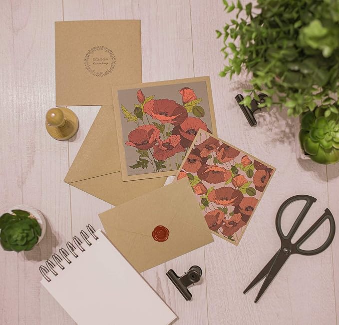 ValBox 4.6x6.3" Kraft Envelopes 100 PCS 120 GSM Brown Contour Flap Invitation Envelopes for Baby Shower, Graduation, Wedding, Invitations - Gummed Flap