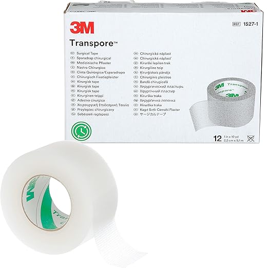 3M™ Transpore™ Surgical Tape 1527-1, 1 inch x 10 yard (2,5cm x 9,1m), 12 rolls/box