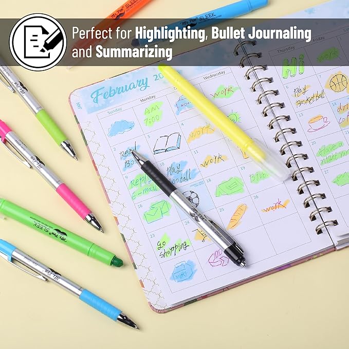Mr. Pen- Bible Highlighters and Pens No Bleed, 8 Pack, Colorful Bible Pens and Highlighters No Bleed