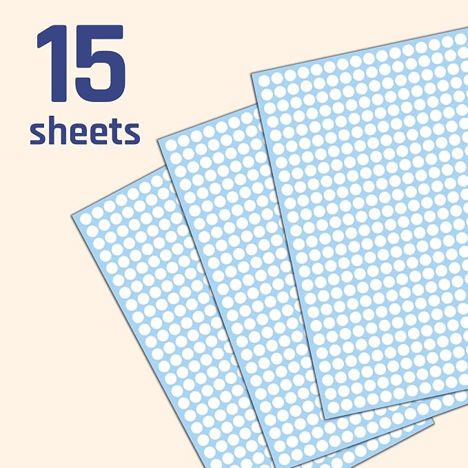 6000 Pack - 1/4" Small Dot Stickers Round Labels - White