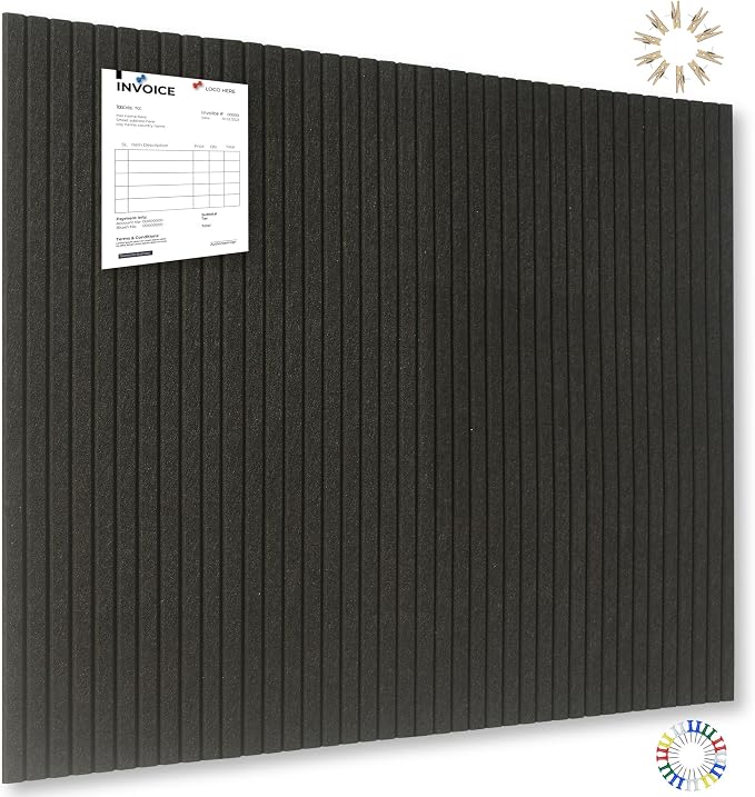 YOUDEFUL 47" x 35" Large Felt Bulletin Board, Black | 12 Pcs Self-Adhesive Cork Board Alternative, Pin Boards for Wall Decor, Home, Office, Classroom,Dorm