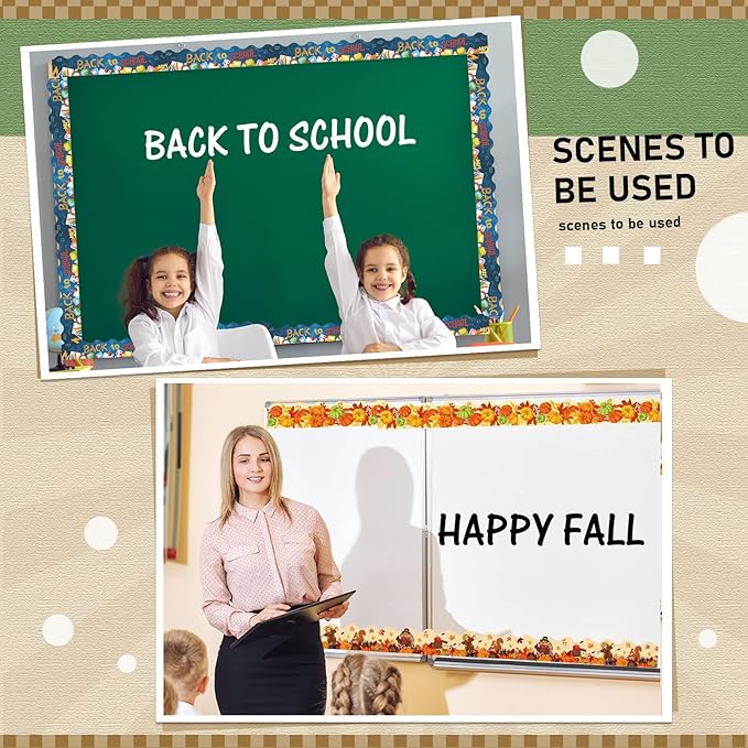 Geyee 360 Pcs Easter Bulletin Board Borders St. Patrick's Holiday Decorations Summer Spring Classroom Borders Bulletin Board Trim for Classroom School, 12 Design(Stylish)