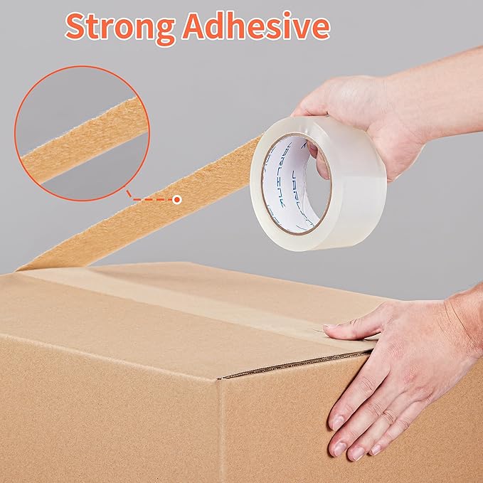 JARLINK 36 Rolls Clear Packing Tape with 2 Dispensers, Heavy Duty Packaging Tape Refills for Shipping Packaging Mailing, 2.7mil Thick, 1.88 inches Wide, 55 Yards Per Roll, 1980 Total Yards