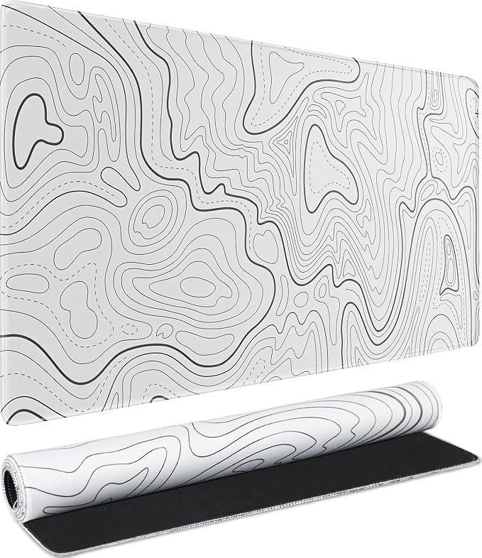 Large Mouse Pad, Water Resist Extra Gaming Large Mousepad with Stitched Edges, 31.5" x 15.7" Non-Slip Rubber Base Office Big Long Keyboard Pad for Office Gamer Home XXL, White