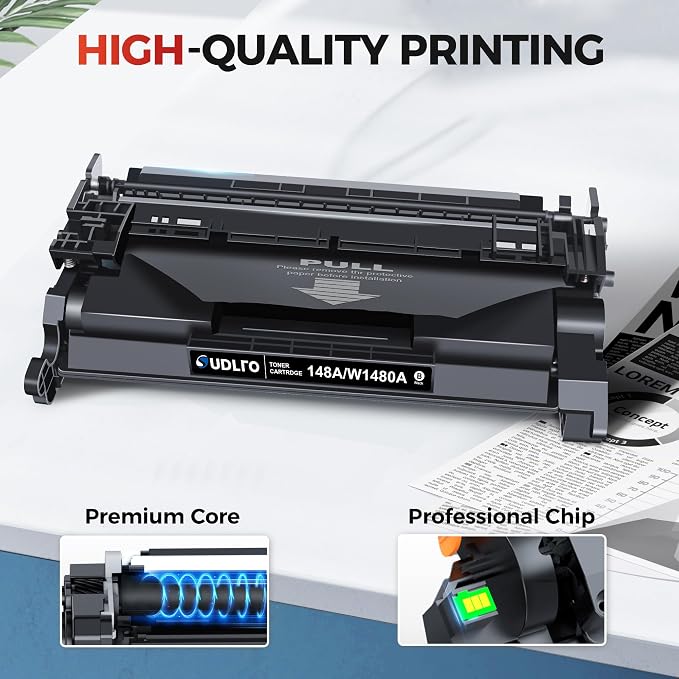 148A Toner Cartridge (with Chip) Replacement for HP 148A Toner Cartridge, | 148A W1480A 148X W1480X to Use with HP Pro MFP 4101fdn 4101fdw 4001dn 4001n Printer (Black, 2-Pack)