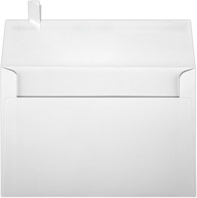 LUXPaper A9 Invitation Envelopes | Peel & Press | 5 3/4" x 8 3/4" | White Linen | 80lb. Text | 1,000 Qty