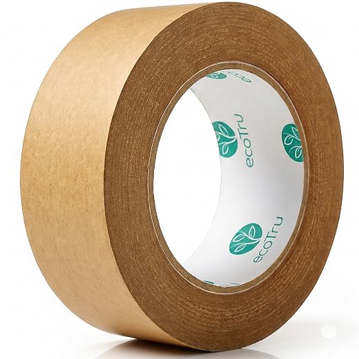 Ultra Strong Kraft Paper Packing Tape, Heavy Duty Brown Packing Tape for Box & Carton Sealing Packaging Shipping Moving & Masking, Eco Friendly Biodegradable Painters Tape, 2 Inch x 44 Yard