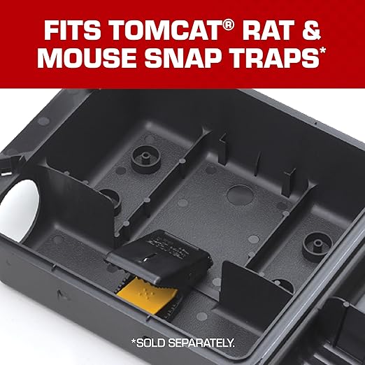 Tomcat Rodent Station, Includes 1 Rodent Station with 4 Bait Securing Rods and 1 Security Key - Fits Rat or Mouse Sized Traps (Baits & Traps Sold Separately) - Use Indoors or Outdoors