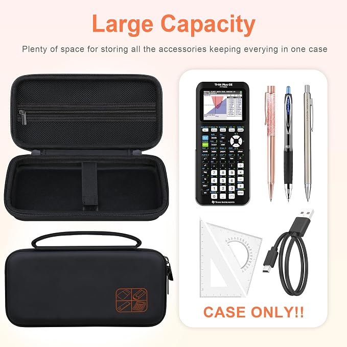 BOVKE Case for TI-84 Plus CE/TI-84 Evo/TI-84 Plus/TI-83 Plus/CE Calculator | Texas Instruments TI-84 Plus CE/TI-84 Evo/TI-84 Plus/TI-83 Plus Color Graphing Calculator Shockproof Carrying Bag, Black