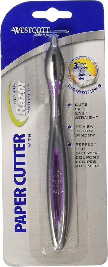 Westcott 14927 Titanium Bonded Razor Paper Cutter for Home, Office or Classroom