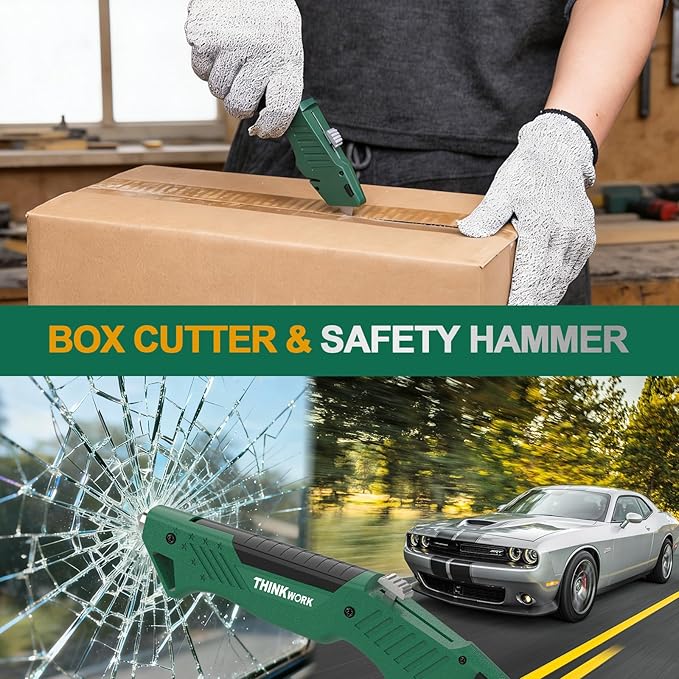 Heavy Duty Utility Knife Retractable, All Metal Body Construction with Non-Slip Grip, Quick Change Blade, for Drywall, Carpet, Cardboard Boxes
