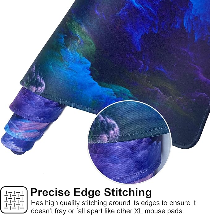 Gaming Mouse Pad Size 31.5x11.8 Thickness 0.12 inches,Premium-Textured Non-Slip & Waterproof Computer Mousepad with Stitched Edges for Gaming,Office & Home-80x30 Qicaiyun004