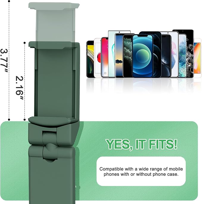 Perilogics Airplane Phone Holder Mount, Plane Travel Essentials (Evergreen) | Universal in Flight Phone Stand, Hands Free, Dual 360° Rotatio, Must Haves Airplane Travel Accessory